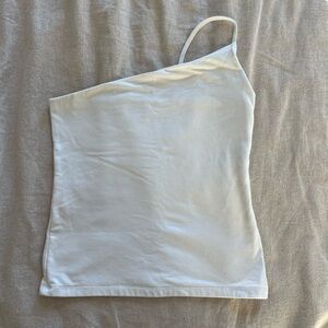 Abercrombie & Fitch White Asymmetrical Tank Top